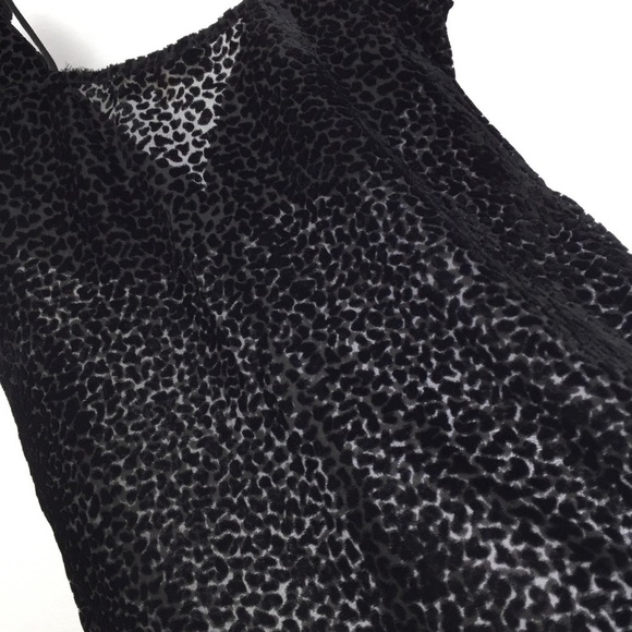 Sugar + Lips Sheer Leopard Velvet Slip Dress M - Picture 6 of 9